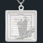 Hearts White Wedding Square Silver Ketting<br><div class="desc">Geef dit ketting een persoonlijk tintje om als huwelijksgunsten te hebben bij je trouwreceptie of om er zelf een te hebben als herinnering aan je speciale dag. Dit ketting is ook het perfecte geschenk voor de bruid die haar vrijgezellenfeest krijgt. Personaliseer door de tekst op de verstrekte gebieden te veranderen...</div>