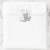 Hearts White Wedding Square Stickers (Tas)