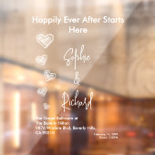 Hearts White Weddings Celebrating Love Romance Raamsticker (Vel 2)