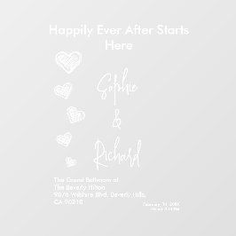 Hearts White Weddings Celebrating Love Romance Raamsticker