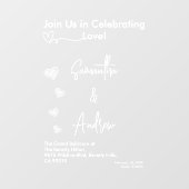 Hearts White Weddings Celebrating Love Romance Raamsticker (Vel)