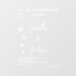 Hearts White Weddings Celebrating Love Romance Raamsticker