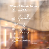 Hearts White Weddings Celebrating Love Romance Raamsticker (Vel 2)