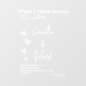 Hearts White Weddings Celebrating Love Romance Raamsticker (Vel)
