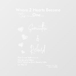 Hearts White Weddings Celebrating Love Romance Raamsticker