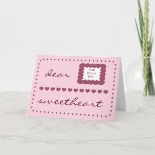 Hearts Wife Verjaardag sjabloon roze kaart