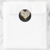 Hearts Wild Flowers Wedding Save the Date Sticker (Tas)