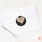 Hearts Wild Flowers Wedding Save the Date Sticker (Envelop)