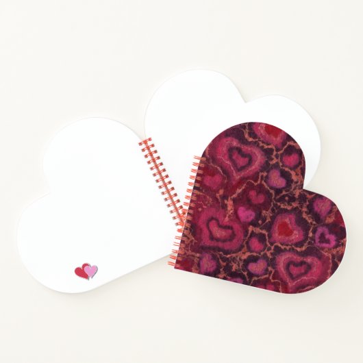 Hearts Wool Texture Romantic Love Valentijnsdag Notitieboek (Binnen)