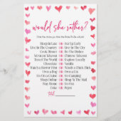 Hearts Would She Rather? Bridal Shower Game Briefpapier (Voorkant)
