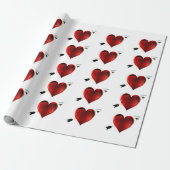 Hearts Wrapping Paper Cadeaupapier (Uitgerold)