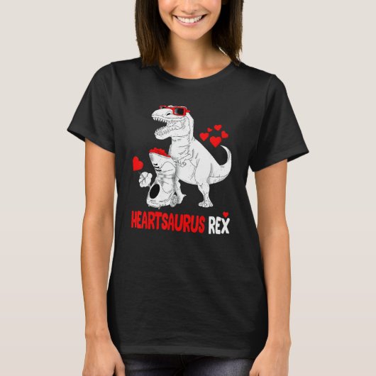 Heartsaurus Rex Dino Shirt Hearts Valentines Days  (Voorkant)