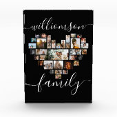 HeartShaped Photo Collage Family Script Caligraphy Fotoblokken (Voorkant)