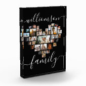 HeartShaped Photo Collage Family Script Caligraphy Fotoblokken (Links)