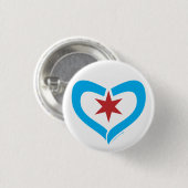 HeartStar-Button + gemaakt in chicago Ronde Button 3,2 Cm (Voorkant /achterkant)