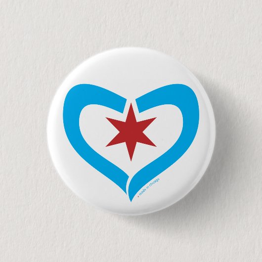 HeartStar-Button + gemaakt in chicago Ronde Button 3,2 Cm (Voorkant)