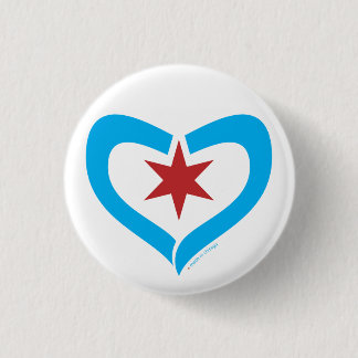 HeartStar-Button + gemaakt in chicago Ronde Button 3,2 Cm