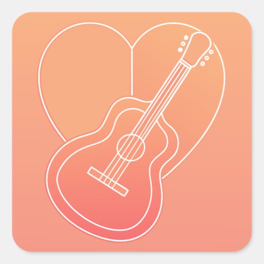 Heartstring Serenade Vierkante Sticker (Voorkant)