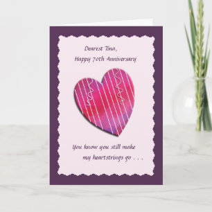 Heartstrings 70th Wedding Jubileum Kaart