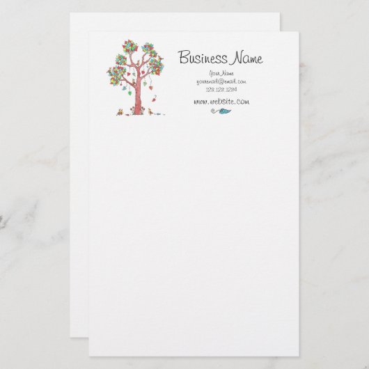 Heartstrings Briefpapier, Business Briefpapier (Voorkant / Achterkant)