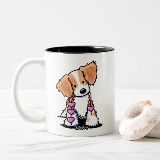Heartstrings Brittany Persoonlijk Tweekleurige Koffiemok (Met donut)