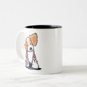 Heartstrings Gepersonaliseerd Brittany Tweekleurige Koffiemok (Voorkant links)