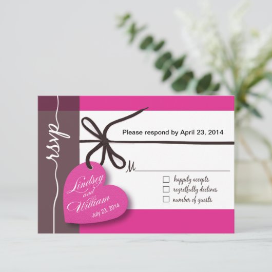 Heartstrings RSVP 1 Response fuschia (Staand voorkant)