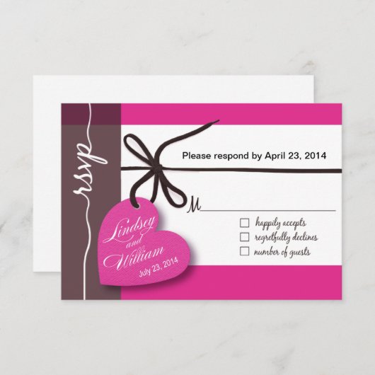 Heartstrings RSVP 1 Response fuschia (Voorkant / Achterkant)