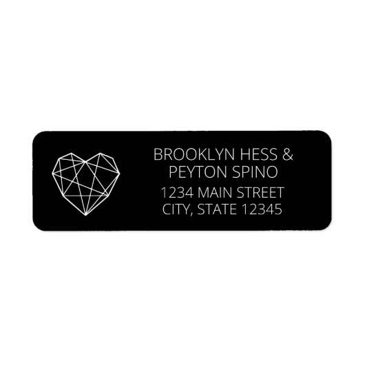 Heartstrings Trouwadreslabel Etiket (Voorkant)