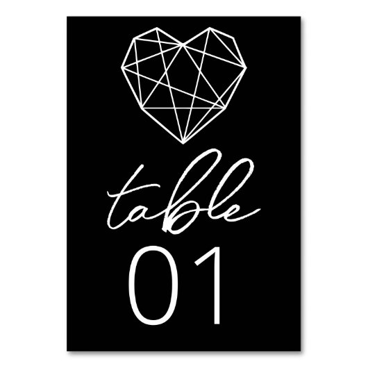 Heartstrings Trouwtafel nummer Kaart (Voorkant)