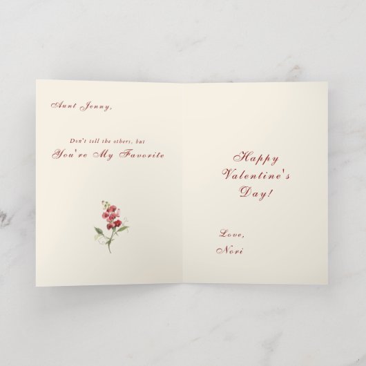 Heartstrings Victoriaans Folie Wenskaart (Binnenlaag)