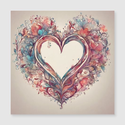 Heartstrings- waterverf hartschilderij (Voorkant)