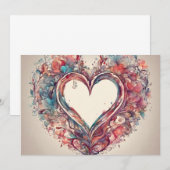 Heartstrings- waterverf hartschilderij kaart (Voorkant / Achterkant)