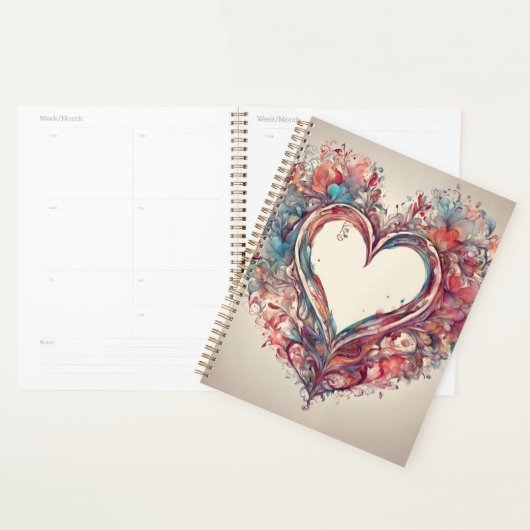 Heartstrings- waterverf hartschilderij planner (Display)
