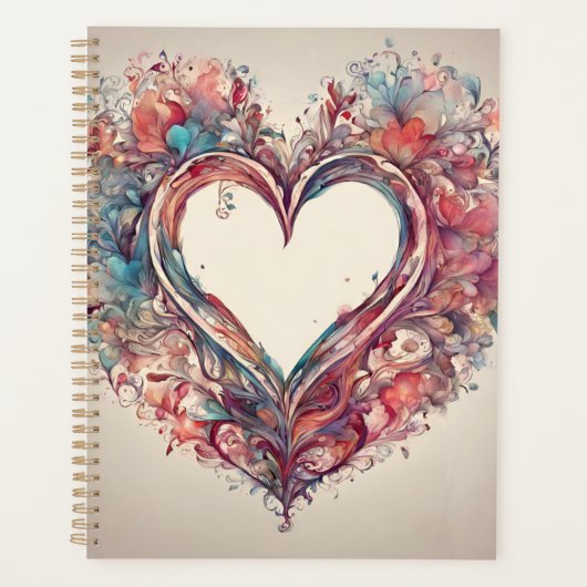 Heartstrings- waterverf hartschilderij planner (Voorkant)