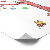 Heartstrings Waterverf Tree met Birds Poster (Hoek)