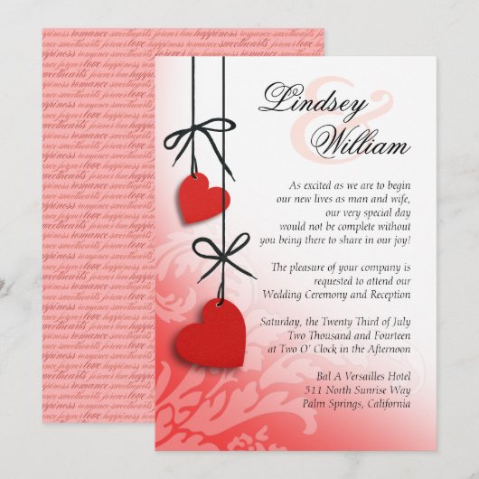 Heartstrings Weddenrood Kaart (Voorkant / Achterkant)