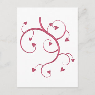 HEARTSWIRL PINK HEARTS VINE VRIJ GRAFISCHE LOT FRU BRIEFKAART