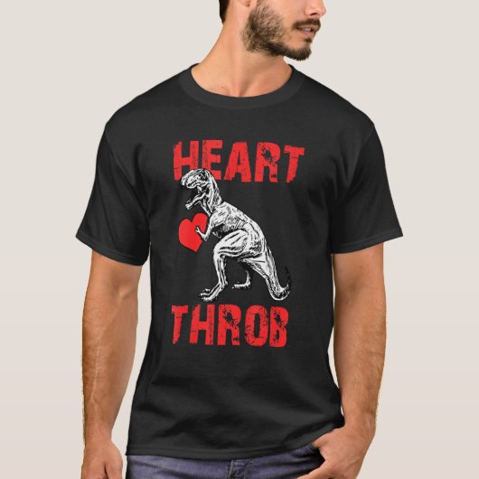 Heartthrob Valentijnsdag Koele Dinosaurus T Rex V T-shirt (Voorkant)