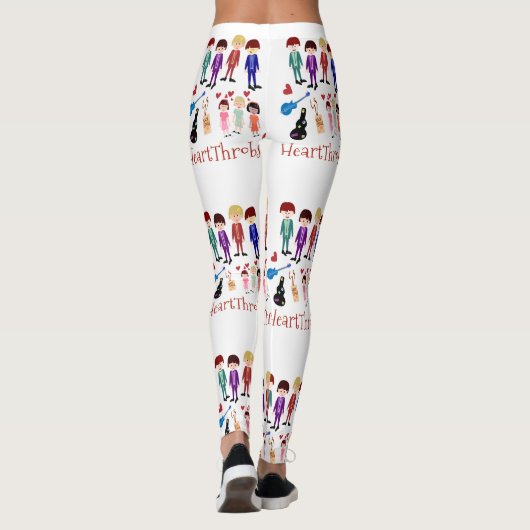 Heartthrobs  tekenfilm Retro Art Leggings (Achterkant)