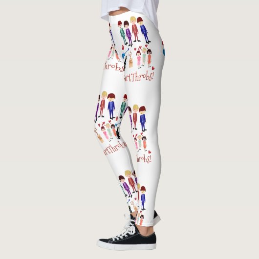 Heartthrobs  tekenfilm Retro Art Leggings (Links)