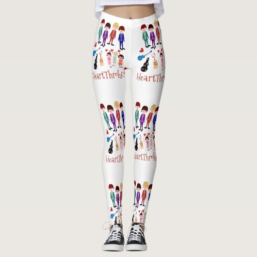 Heartthrobs  tekenfilm Retro Art Leggings (Voorkant)