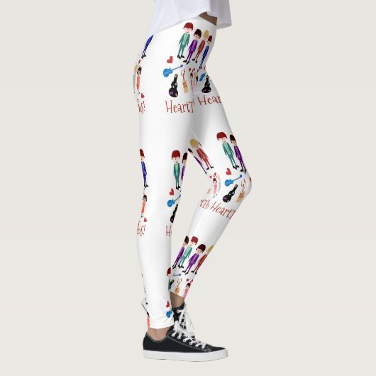 Heartthrobs  tekenfilm Retro Art Leggings (Rechts)