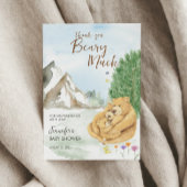 Heartwarming Beige Mountain Bear Family Beary Much Bedankkaart