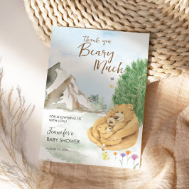Heartwarming Beige Mountain Bear Family Beary Much Bedankkaart