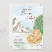 Heartwarming Beige Mountain Bear Family Beary Much Bedankkaart (Voorkant)