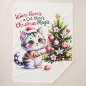 Heartwarming Christmas Cat - Cozy Winter Gift Sherpa Deken (Voorkant)