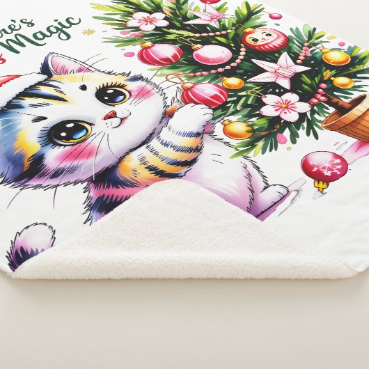 Heartwarming Christmas Cat - Cozy Winter Gift Sherpa Deken (3/4)