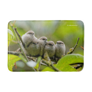 Heartwarming Cute Bushtits Songbird Family Foto Badmat