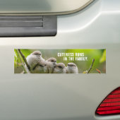 Heartwarming Cute Bushtits Songbird Family Foto Bumpersticker (Op auto)
